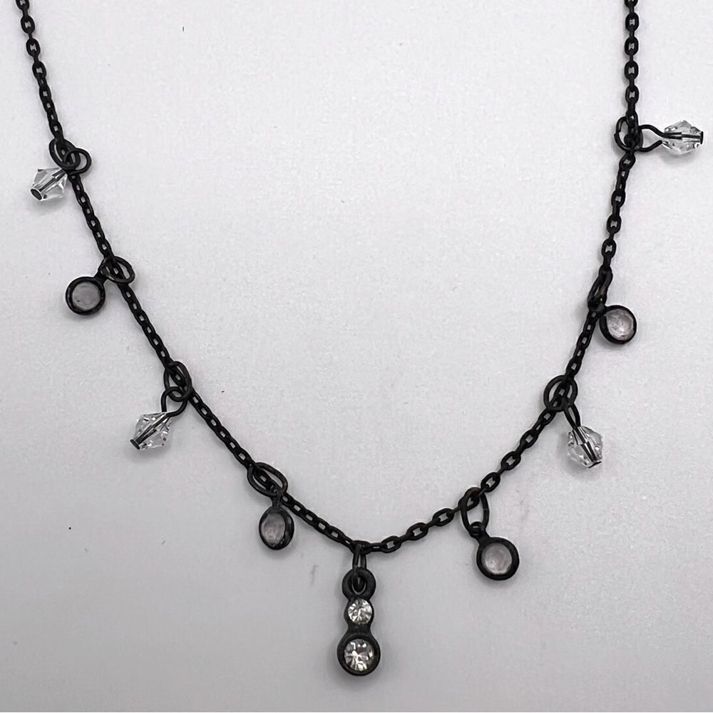 *3/$20* Robert Rose black and crystal choker length necklace